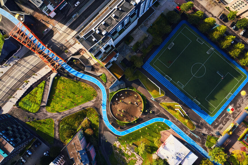 Aerial view on Helsinki.